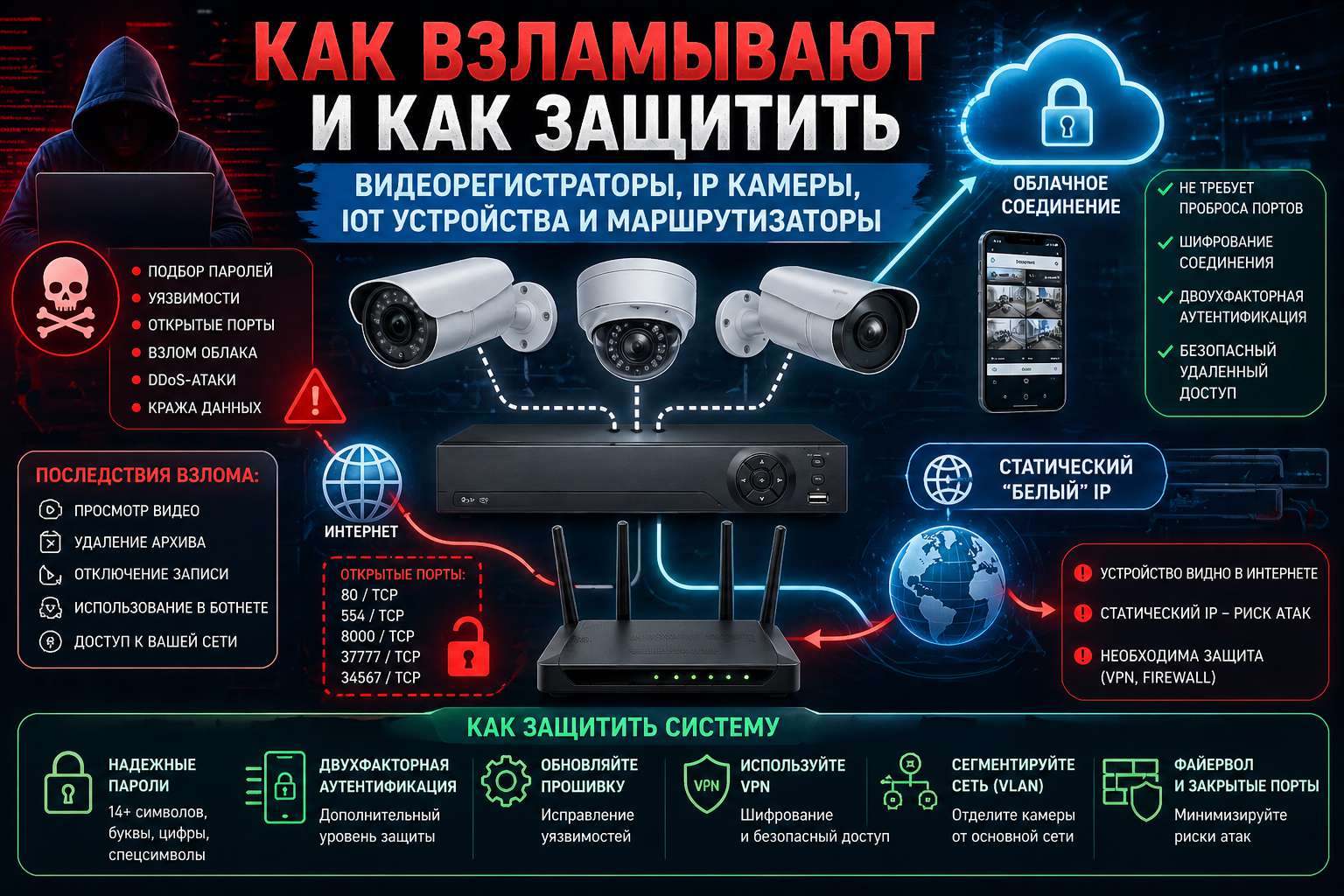 Как обезопасить видеонаблюдение, видеорегистратор, камеру от взлома
